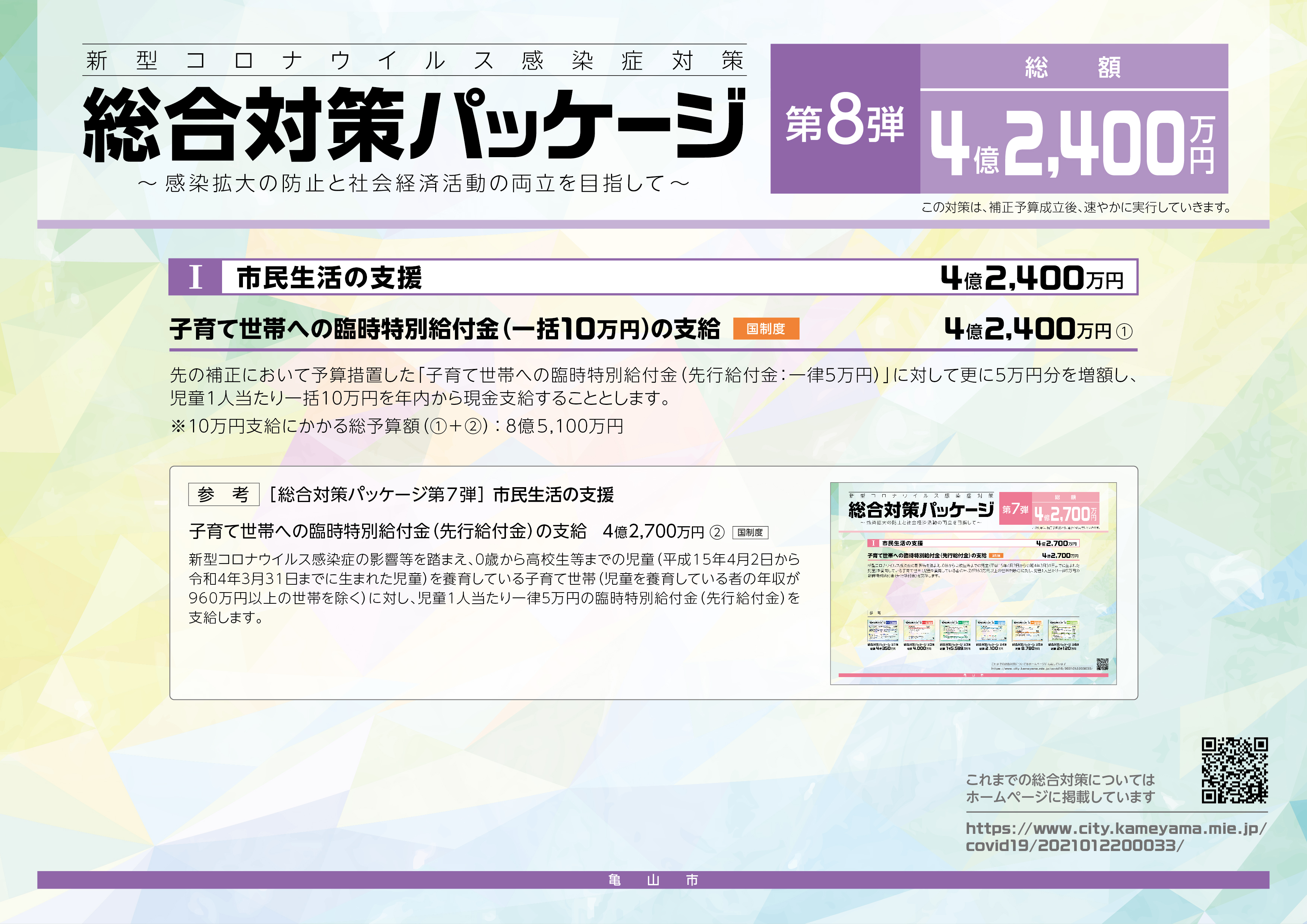 新型コロナウイルス感染症対策総合対策パッケージ(第8弾)