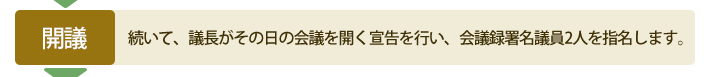 議会のながれ