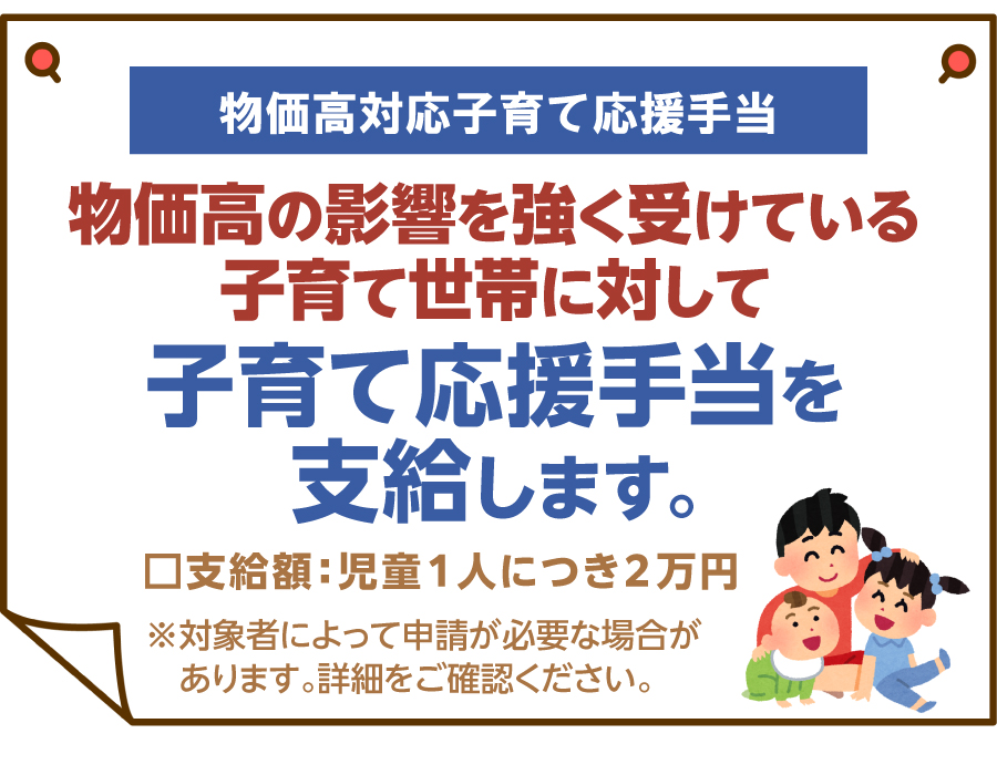 物価高対応子育て応援手当を支給します